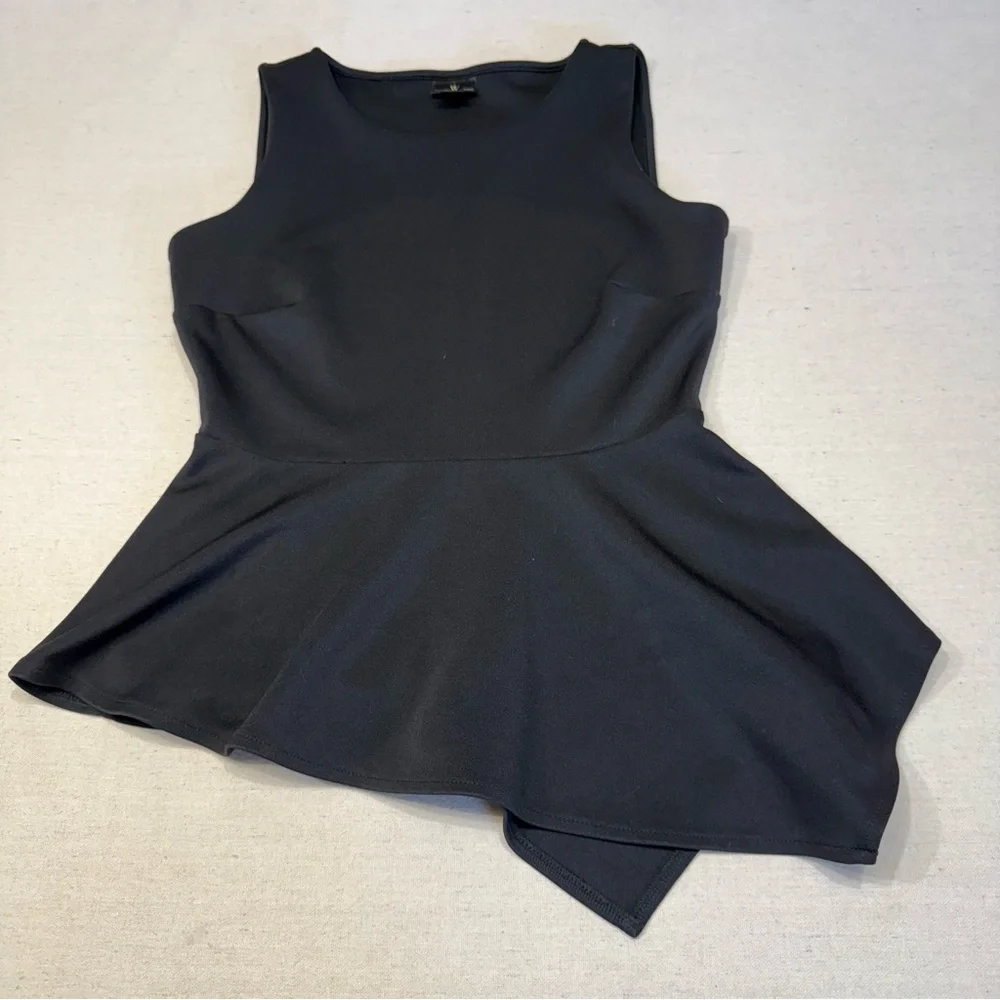 Elegant Black Sleeveless Peplum Top by Worthington Petite - Size PS - Picture 8 of 16